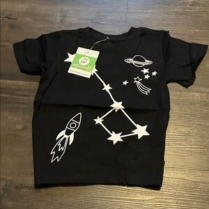 doodle pants T shirt Boys 3T Black Cosmic Space Rocket NWT 100% Cotton